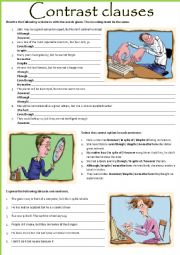 English Worksheet: CONTRAST SENTENCES