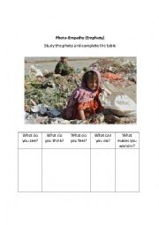 English Worksheet: Photos on Poverty Series 2/2 (Visual Literacy)