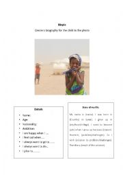 English Worksheet: Biography based on photos series