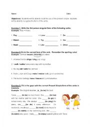 English Worksheet: Present simple