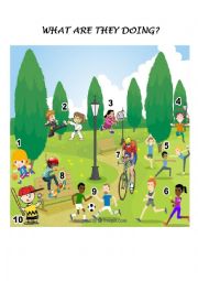 English Worksheet: What are they doing?