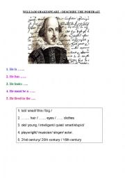 English Worksheet: Shakespeare portrait