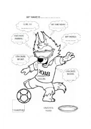 English Worksheet: All about me - Fifa fox 2018