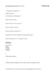 English Worksheet: Cyberbullying