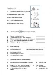 English Worksheet: Going to future