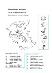 English Worksheet: Future predictions - The weather