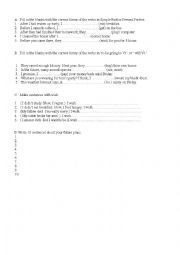 revision test for Past-P. Perfect and Will- going to