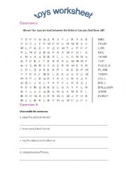 English Worksheet: Toys Worksheet