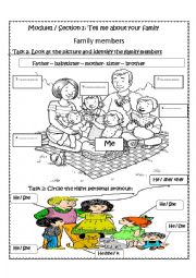 English Worksheet: about my family