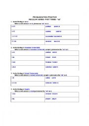 English Worksheet: Pronouncing  ED