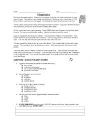 English Worksheet: Mummies