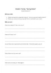 English Worksheet: Modern Family spring break