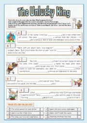 English Worksheet: THE UNLUCKY KING