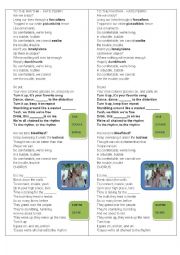 English Worksheet: song To the rythm