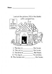 English Worksheet: Complete with Prepositions