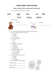 English Worksheet: Happy Easter, Curious George!!!