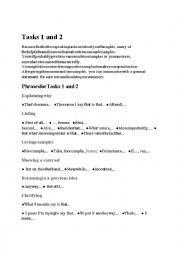 English Worksheet: TOEFL Speaking Tasks 1 and 2