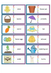English Worksheet: Spring and Easter Dominoes Part 1 of 2