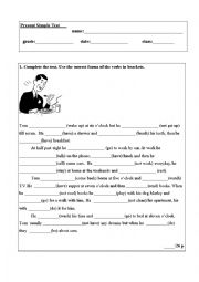 English Worksheet: Present Simple Test