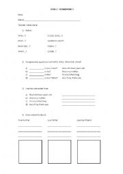English Worksheet: Revision 2 - Question words/ personal information