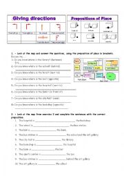 English Worksheet: Giving Directions