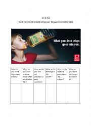 English Worksheet: Art it Out- Health Advert Series