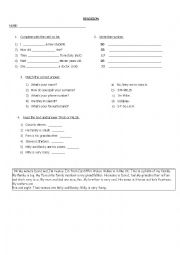 English Worksheet: REVISION