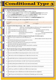 English Worksheet: Conditional Type 3