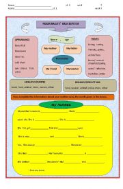 English Worksheet: personality description