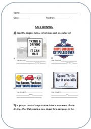 SAFE DRIVING SLOGANS