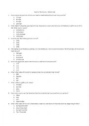 English Worksheet: Back to the Future Movie Quiz