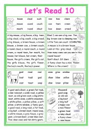 English Worksheet: Lets Read 10