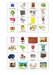 English Worksheet: Furniture BINGO