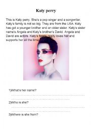 English Worksheet: Katy Perry