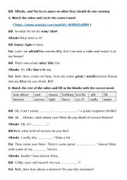 English Worksheet: What kind of movies do you like? [Listening Exercise]