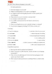 English Worksheet: Ted Talks - How to learn any language in six months