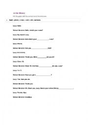 English Worksheet: At the library