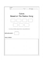 English Worksheet: The Rainbow Song Exercise
