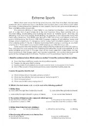 English Worksheet: Simple past  reading test