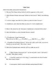 English Worksheet: Trailer Track 