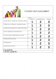 English Worksheet: self assessment