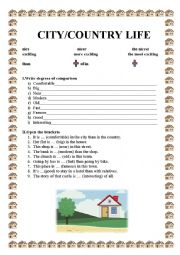 English Worksheet: CITY/COUNTRY LIFE