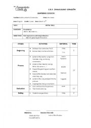 English Worksheet: lesson plan 