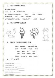 English Worksheet: WS FOR BEGINNERS