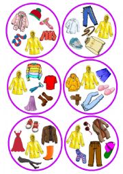 English Worksheet: Dobble Clothes Game