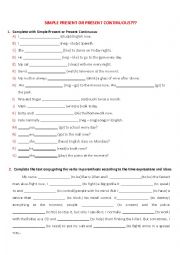 English Worksheet: Simple Present or Present Continuous?