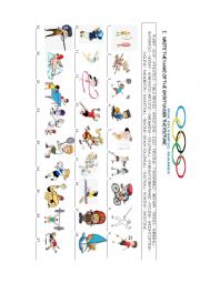 English Worksheet: Olympic sports worksheet