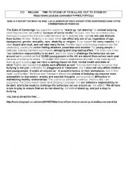 English Worksheet: Bullying