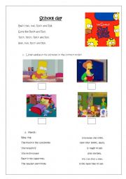 English Worksheet: School day - The simpsons