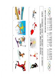 English Worksheet: winter Olympic sports